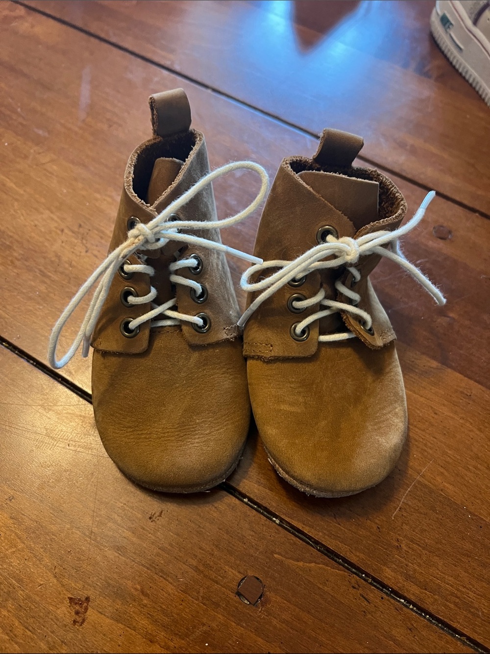 Toddler Tan Suede Lace-Up Walker Boots